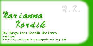 marianna kordik business card